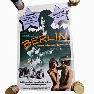 Lou Reed Berlin 24x37 Vintage Original Poster 1973 RCA Velvet Underground Rare